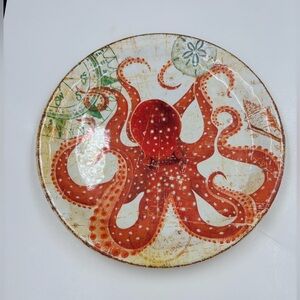 Set of 2 Pier 1 Imports SPEEDY THE TURTLE & OTTO THE OCTOPUS Melamine Plates 9"